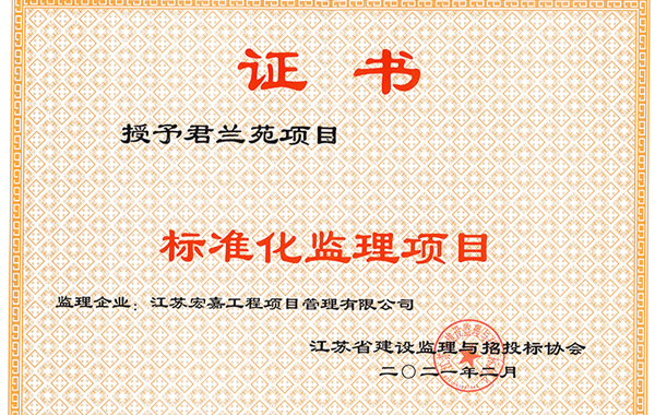 標準化監(jiān)理項目